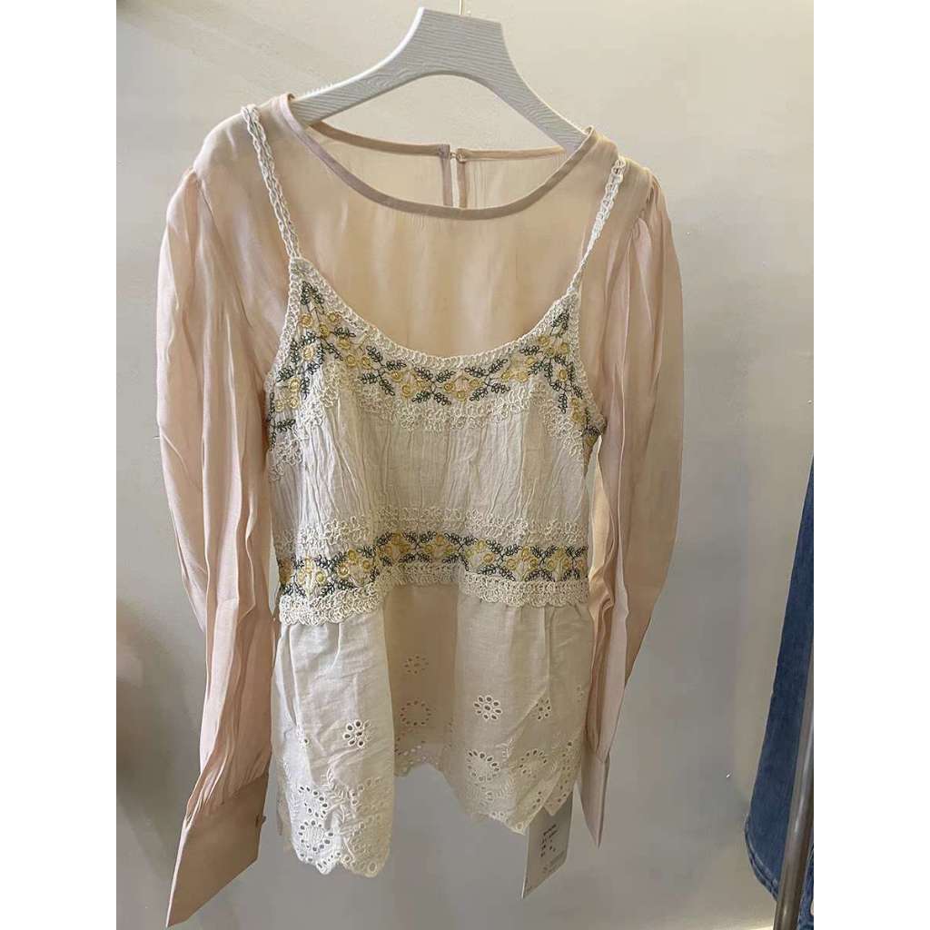 Tank Top Wanita Rompi Katun Bordir Bunga2 Korea Style