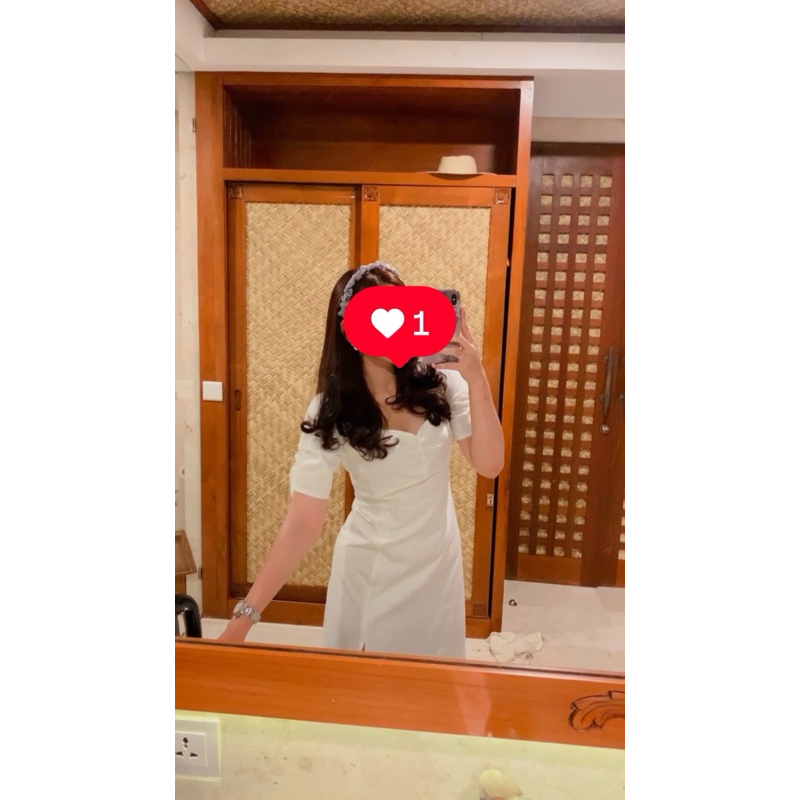 preloved dress putih murah,dress putih korea, dress pantai