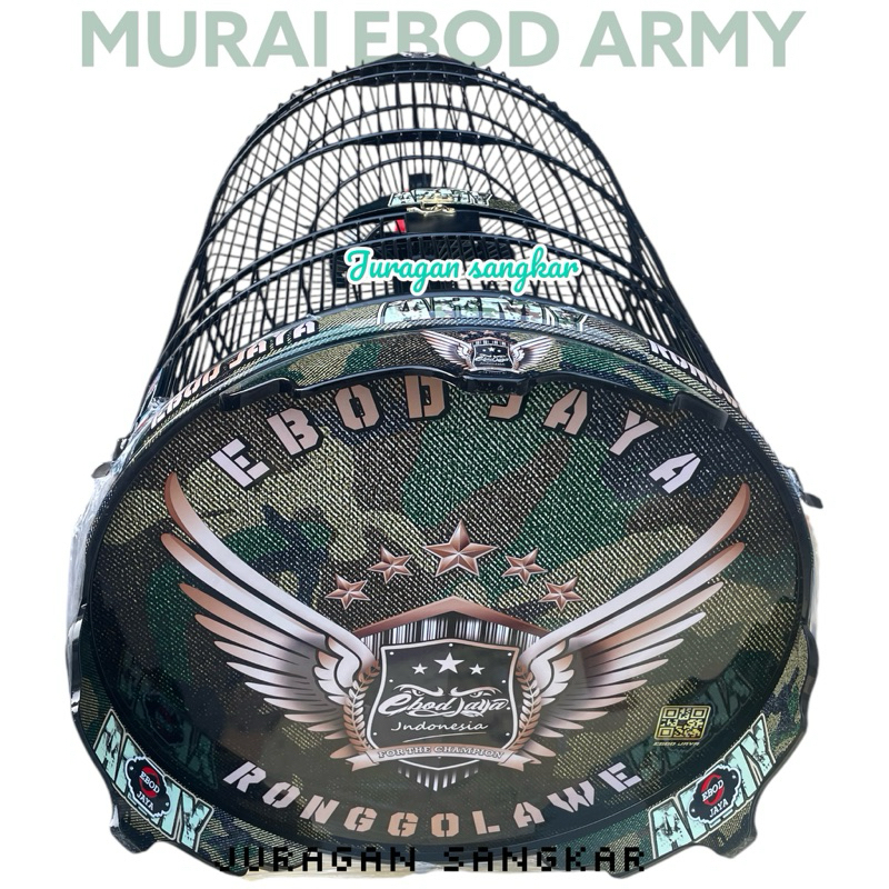 SANGKAR KANDANG MURAI EBOD PVC DECAL ARMY SERIES