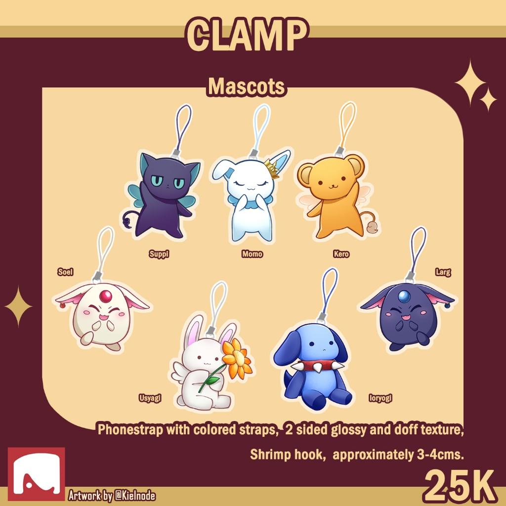 CLAMP Suppi Momo Kero Mokona Soel Larg Ioryogi Usyagi Phonestrap Cardcaptor Sakura Tsubasa Reservoir