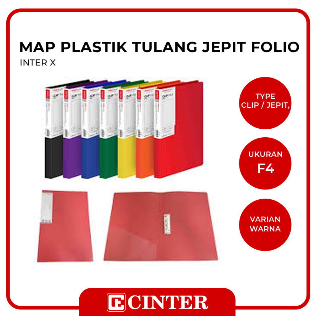 

INTER X - MAP PLASTIK TULANG JEPIT FOLIO / CLIP FILE CFX-100 F4