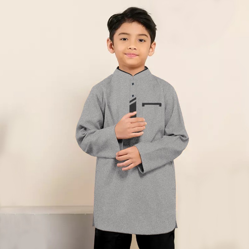 ABID - BAJU KEMEJA KOKO COUPLE AYAH ANAK MADINAH JUMBO KATUN PREMIUM LENGAN TANGAN PANJANG TERBARU M