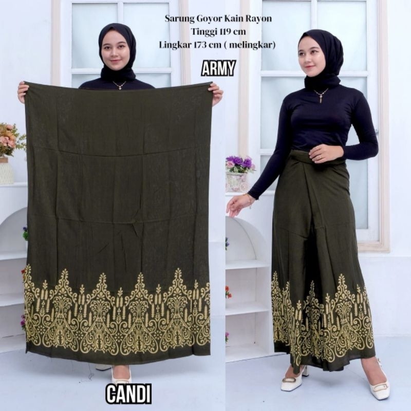 SARUNG RAYON GOYOR WANITA MOTIF CANDI RAYON HALUS SARUNG BATIK