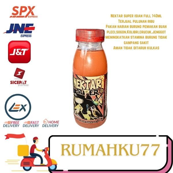 Nektar Super merah 150ml terbaik untuk sogon pleci kolibri  Burung Kicau