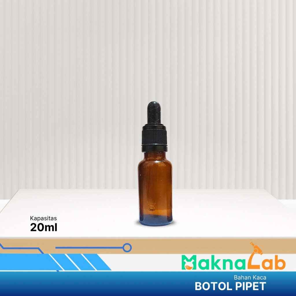 Botol Pipet 20ml l Botol Kaca Pipet 20 ml - Botol PIpet Kaca Coklat
