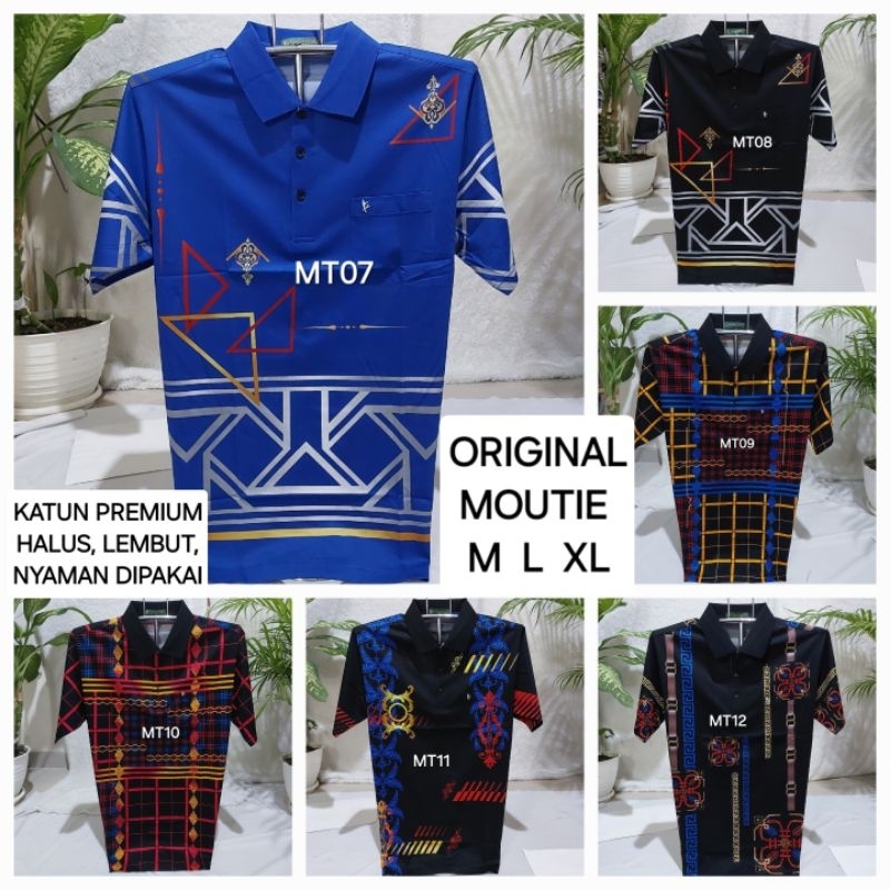 Kaos kerah pria dewasa Moutie Korea Asli berkerah bahan premium halus adem kaos wangky pria dewasa