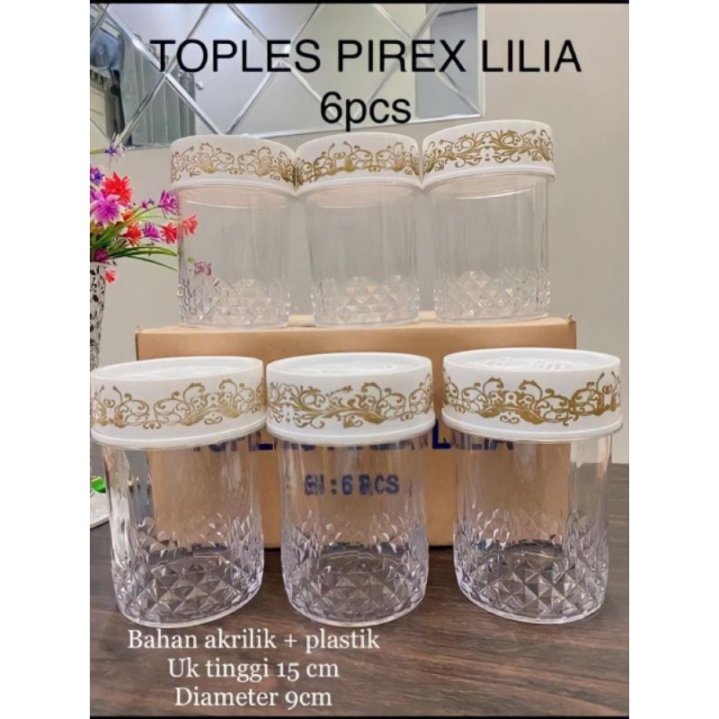 Toples Lilia Pirex Set 6pcs Toples Akrilik Acrylic