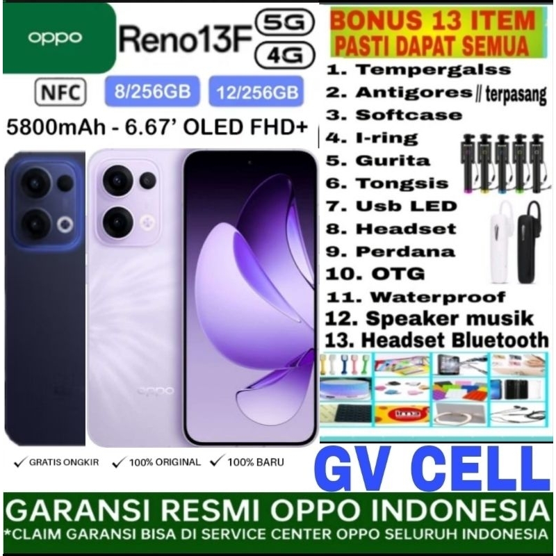 OPPO RENO 13F 5G & RENO 13F 4G 12/256 8/256 GB RAM 12GB ROM 256 GARANSI RESMI OPPO