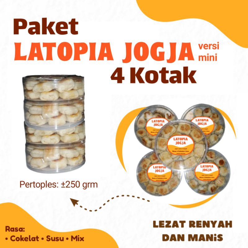 

Paket 4 Toples Kue Kering Bakpia Latopia 68 Jogja Makanan Cemilan Oleh oleh Khas Spesial Lebaran