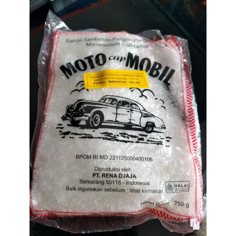 

Motto cap mobil 250 gr besar/penyedap rasa/ micin