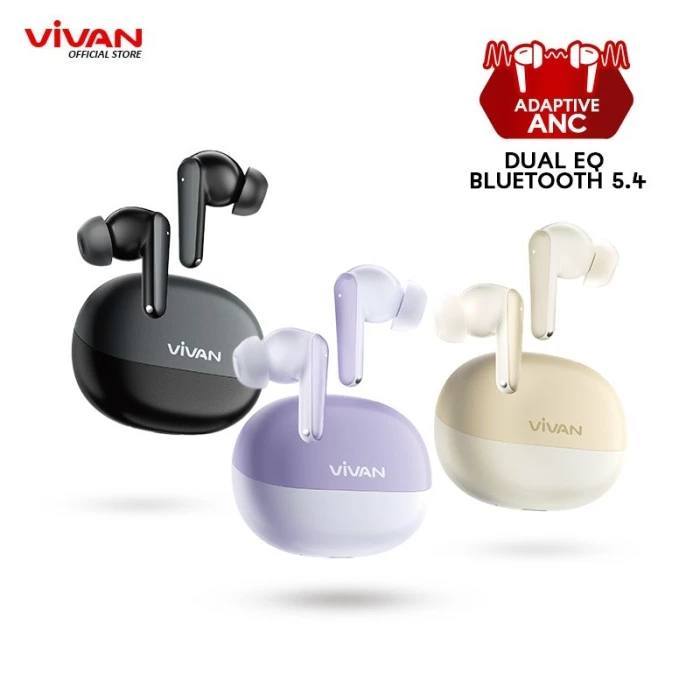 Headset Bluetooth TWS ENVIRONMENTAL Noise Cancelling Earbuds Wireless Full Bass Stereo Vivan Infinit
