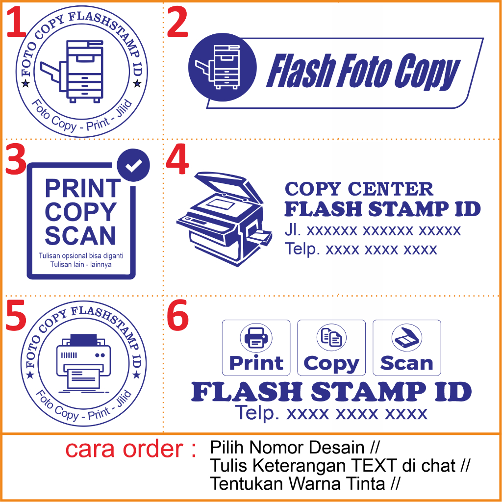 

Custom Stempel Flash Logo | Foto Copy / Alat Tulis / Percetakan Bisa 1-3 Warna 1HARI JADI
