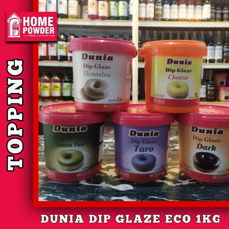 

Promo Murah Dunia Dip Glaze Kemasan 1kg Aneka Rasa Topping Selai Kue Donat Roti Minuman