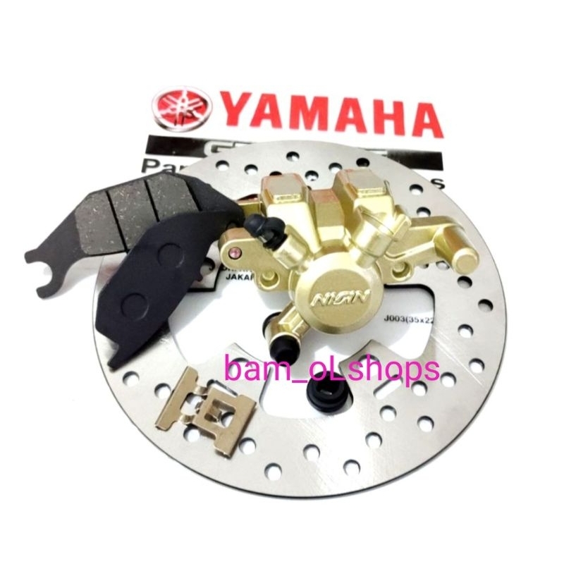 piringan cakram belakang+kaliper belakang Yamaha Vixion new,MX king 150 ORI nisin