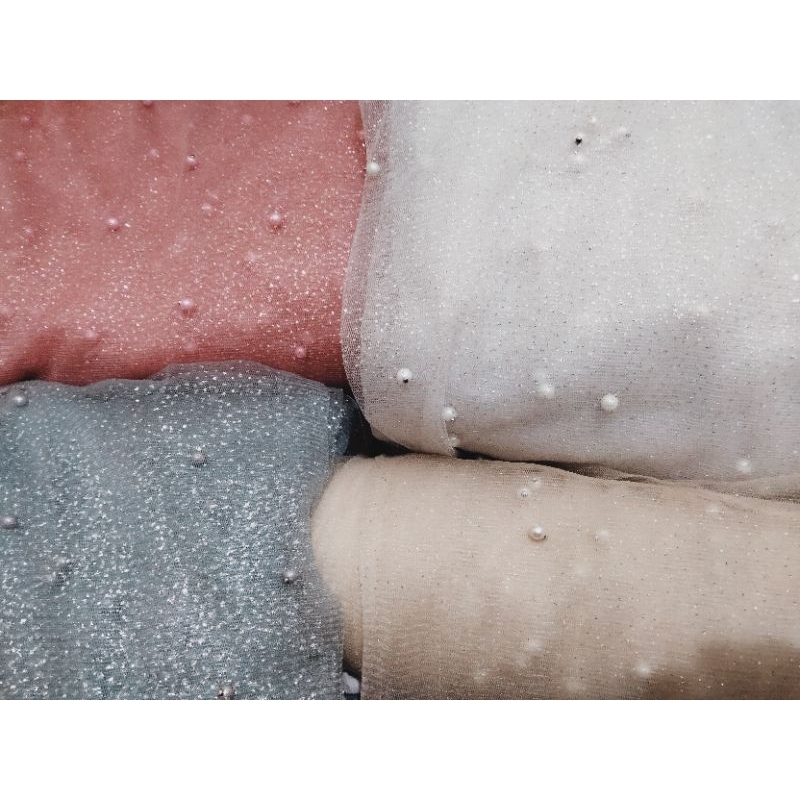 kain tile tulle mutiara glitter