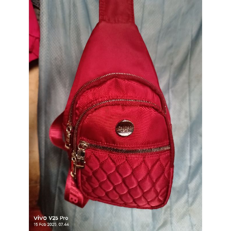PL Tas Slempang Warna Merah Maroon Ori CIBAO