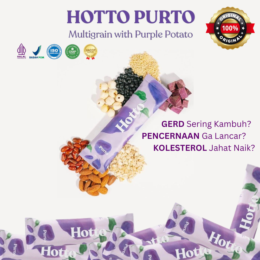 

HOTTO PURTO Multigrain + Ubi Ungu | Formula Kesehatan Usus & Lambung | 3 Sachet