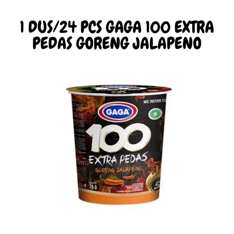 

1 DUS/24 PCS GAGA 100 MIE INSTAN CUP EXTRA PEDAS GORENG JALAPENO KEMASAN 75 GRAM TStore