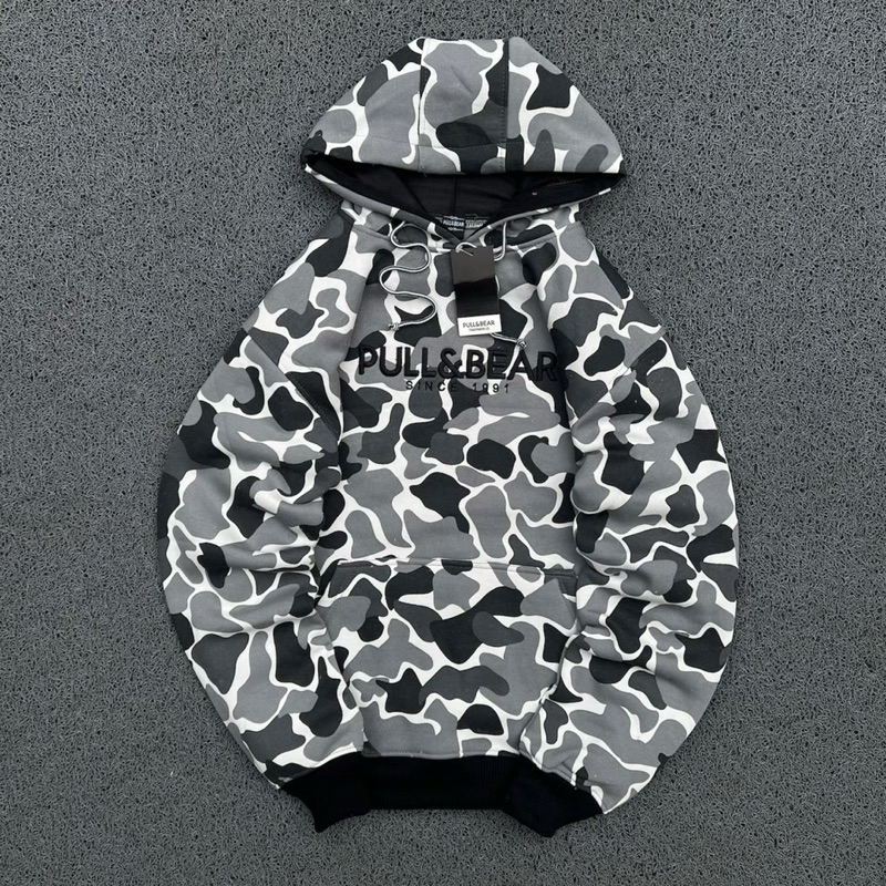 PULL&BEAR - Bordir Sweater Hoodie Jaket loreng Camo Army