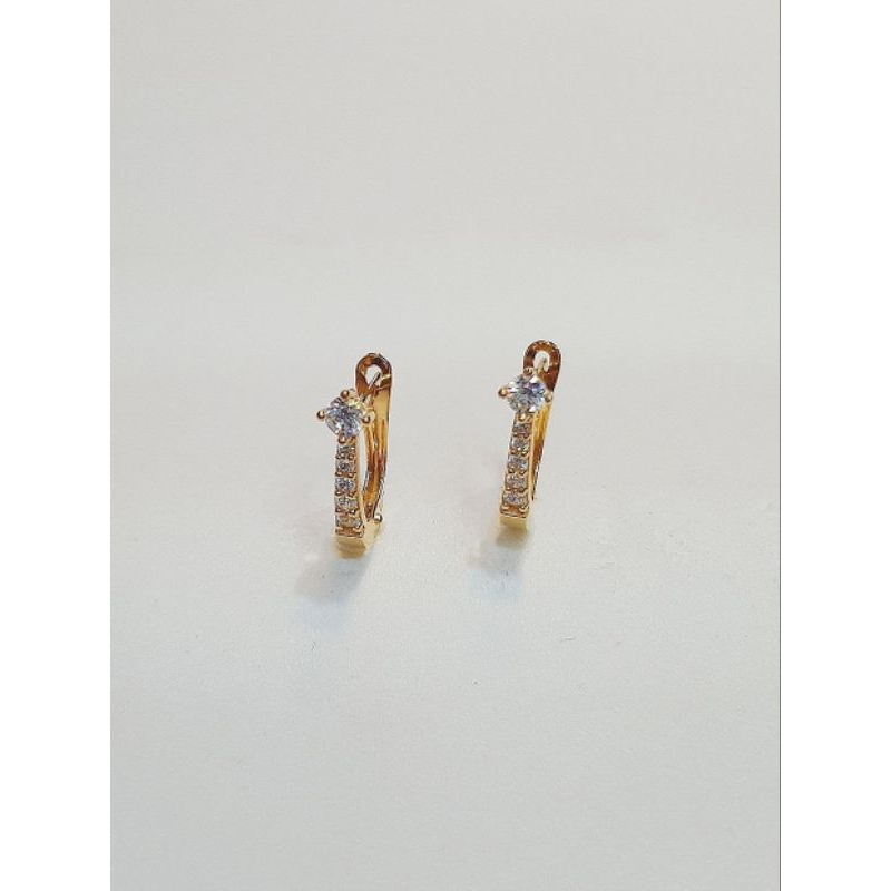 Anting Jepit Emas Fashion Zircon 1.32 Gram 700 16k (AH230)