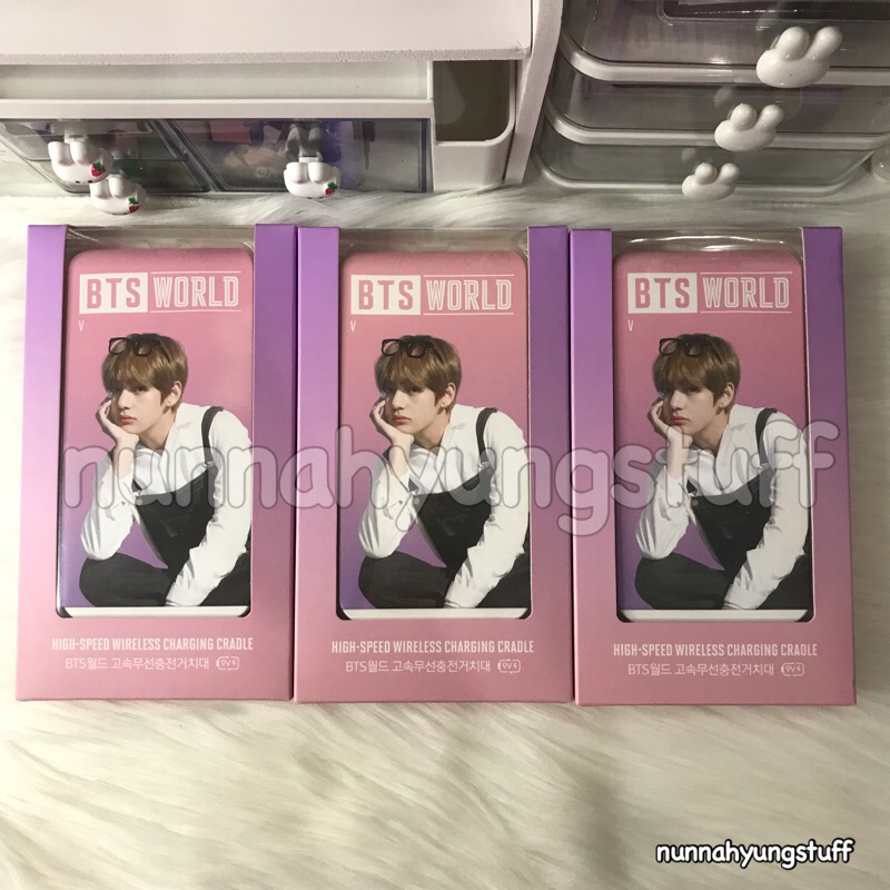 (CEK DESKRIPSI‼️) [READY INA] FAST WIRELESS CHARGER BTS WORLD OFFICIAL (V KIM TAEHYUNG)