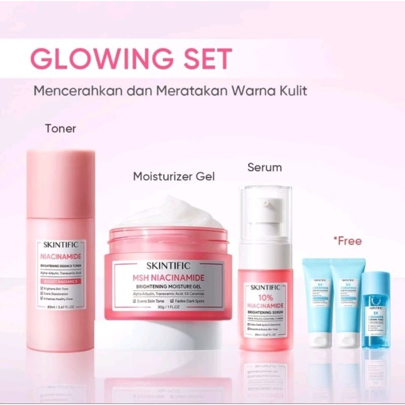 SKINTIFIC 6PCS PAKET SKINCARE SET