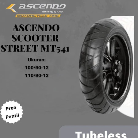 BAN LUAR TUBLLES Ascendo Scooter Street MT-541 100/90 RING 12 110/90 RING 12 SET DEPAN BELAKANG FREE