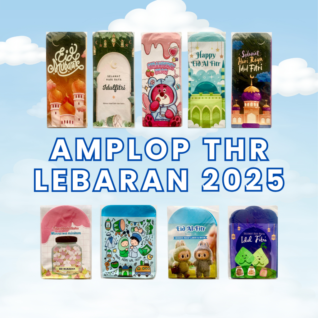 

NEW AMPLOP LEBARAN STANDART & JUMBO 2025 ISI 10 AESTHETIC LABUBU KUE POMPOMPURIN