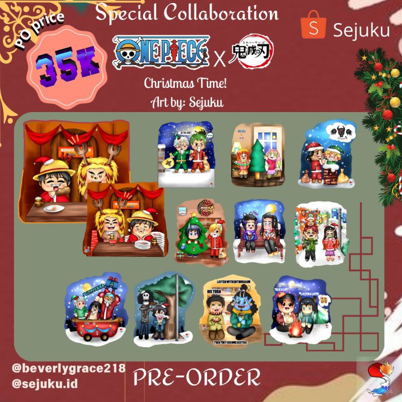 (PO) [Sejuku] Keychain Fanmerch Merch Demon Slayer Kimetsu No Yaiba KNY x One Piece OP Collab || Chr