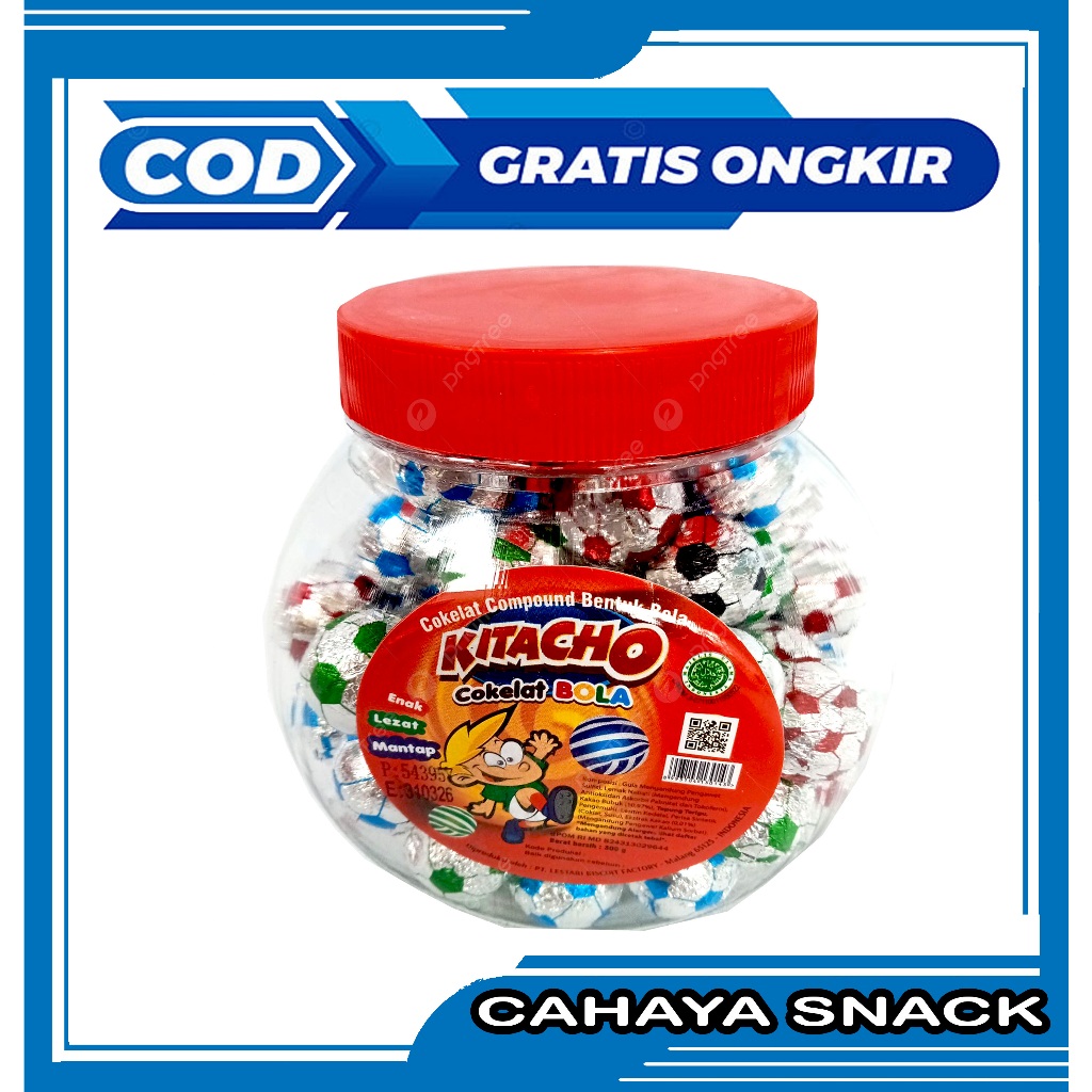 kitacho bola isi 75 pcs ( 1 toples ) / coklat bentuk bola