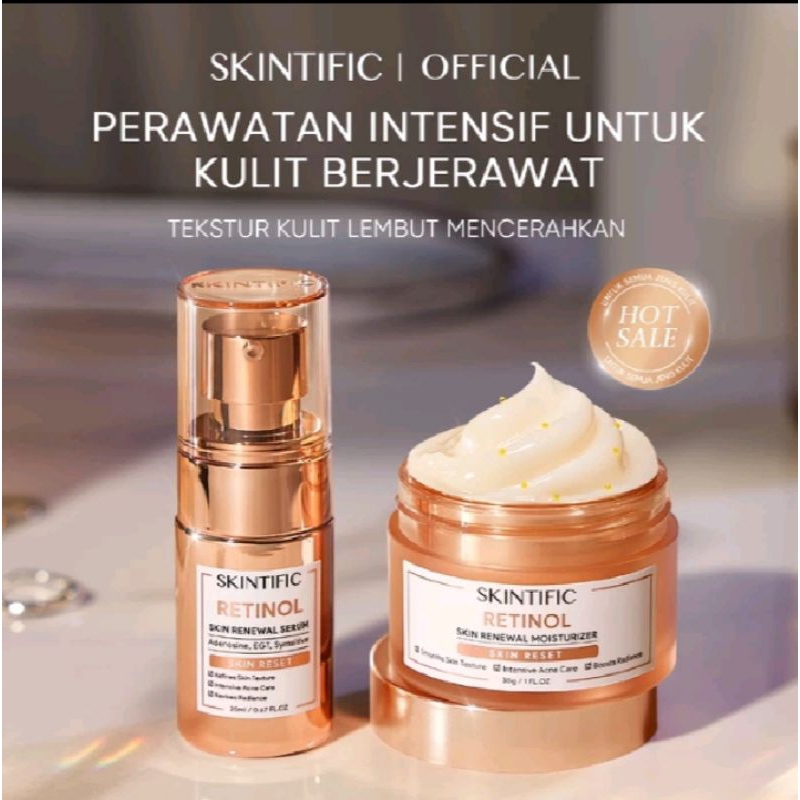 Set retinol skintific || Serum retinol dan Moisturizer retinol skintific