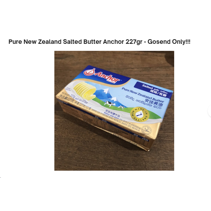 

Pure New Zealand Salted Butter Anchor 227gr - Gosend Only!!!