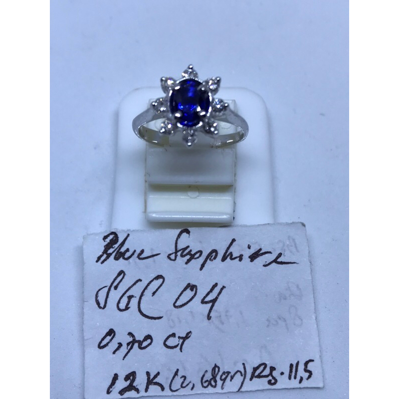 Gold Diamond Ring Blue Sapphire SGC04