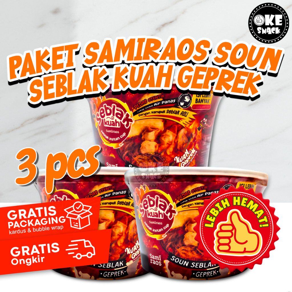 

Paket Hemat Sami Raos Seblak Soun isi 3 pcs