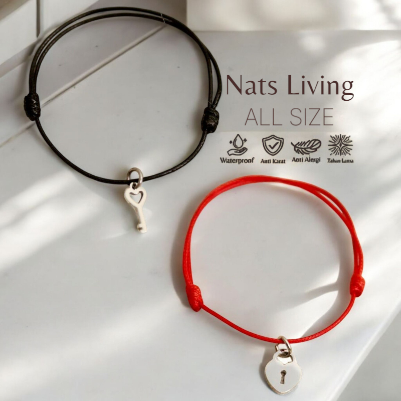 Nats Living: Gelang Tali Gembok/Kunci Titanium, Anti Hitam Anti Karat
