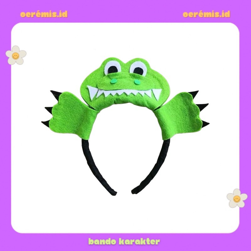 BANDO KARAKTER ALLIGATOR / BANDO HEWAN ALLIGATOR / BANDO REPTIL / ALLIGATOR HEADBAND