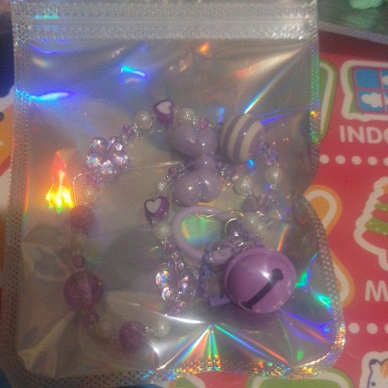 Gantungan hp ring warna ungu / real picture