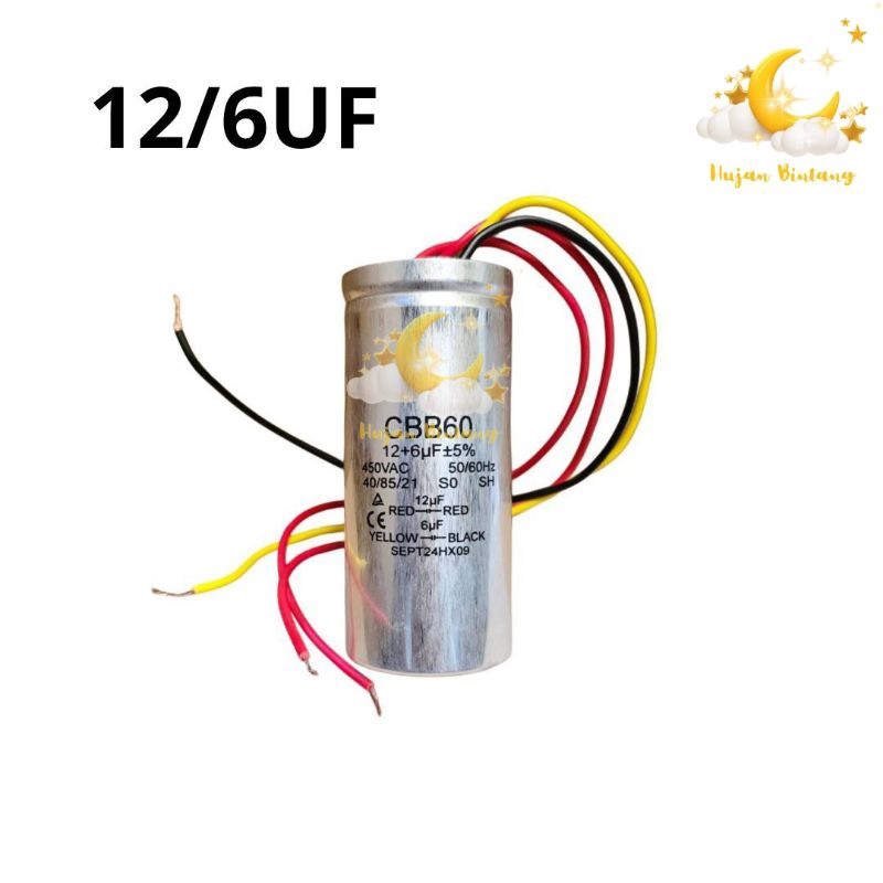 Kapasitor Mesin Cuci 2 Tabung Sanken CBB60 12/6uf Stainless 7kg 8kg 9kg 10kg 11kg 12kg 13kg 14kg 15k
