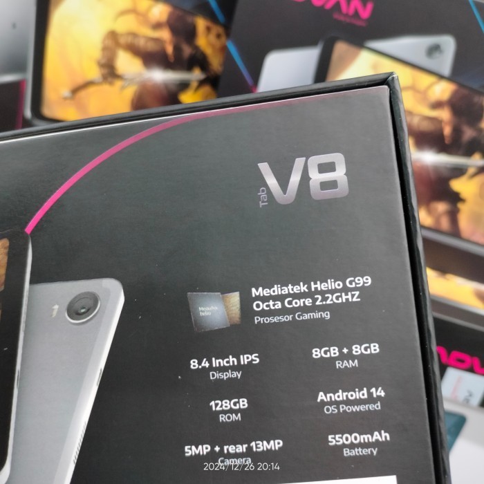 Advan Tab V8 ram 8/128gb Android 14 Mediatek Helio G99 5500mAh Tablet 8GB 128GB GAMING