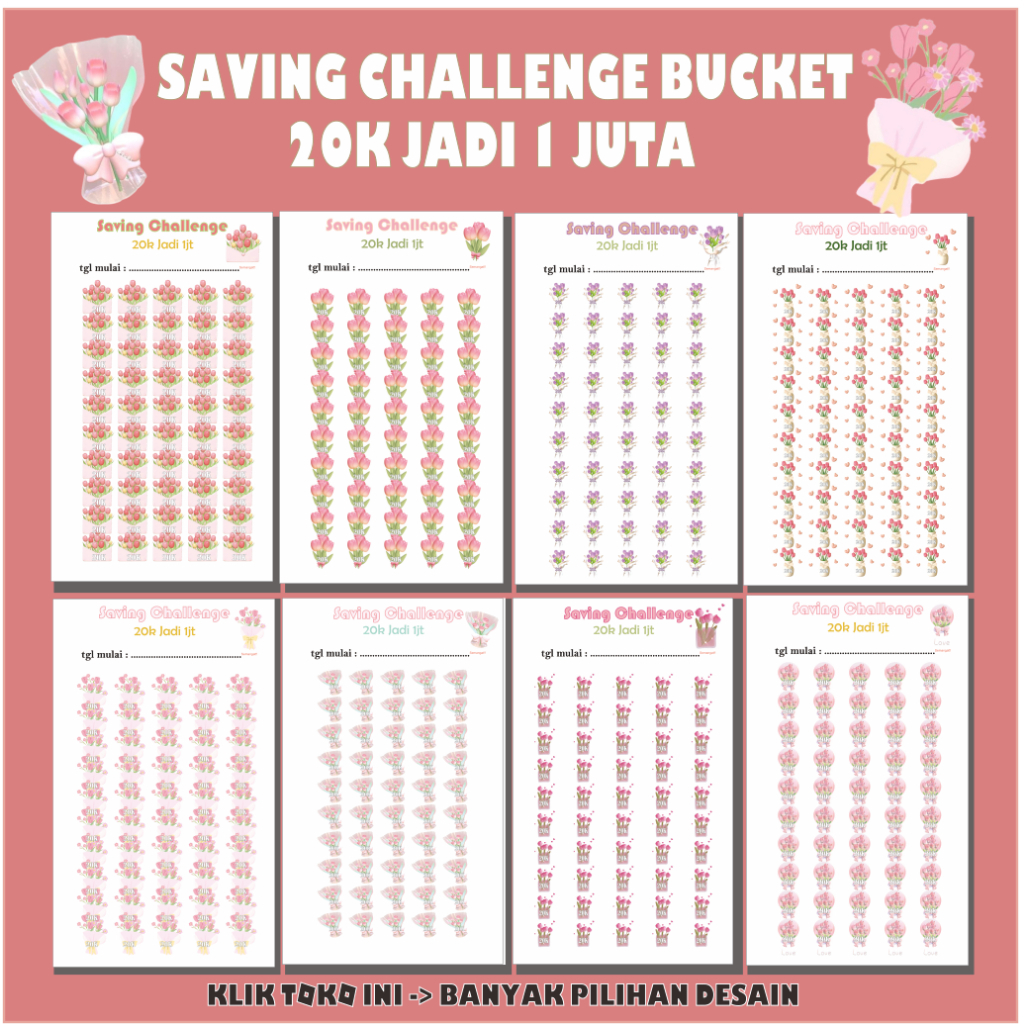 

Isi Binder A6 Saving Challenge 20K JADI 1 JUTA PART 01 Tebal / Kertas Menabung A6 / Loose Leaf