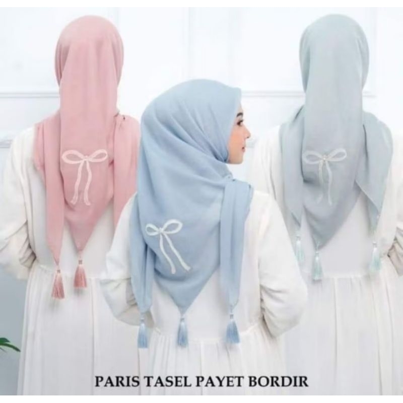 SEGI EMPAT PITA BANDUL TASEL || SEGI EMPAT PARIS PITA BESAR BANDUL SWAROVSKI NEW JILBAB SEGI EMPAT