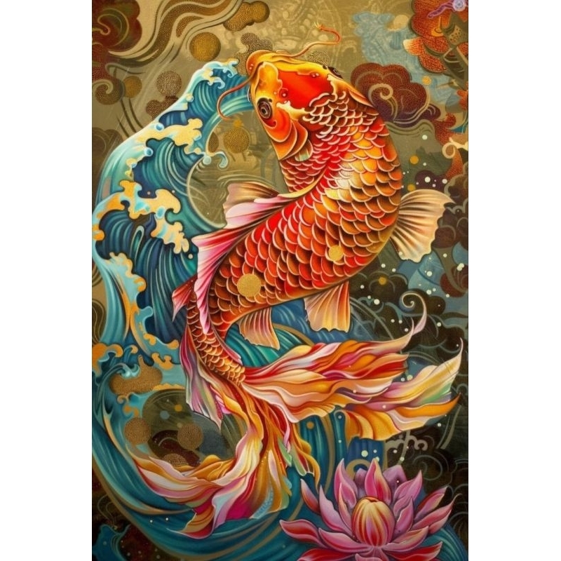 poster cetak jumbo, Ikan koi, hiasan dinding, ikan koi, bisa cod