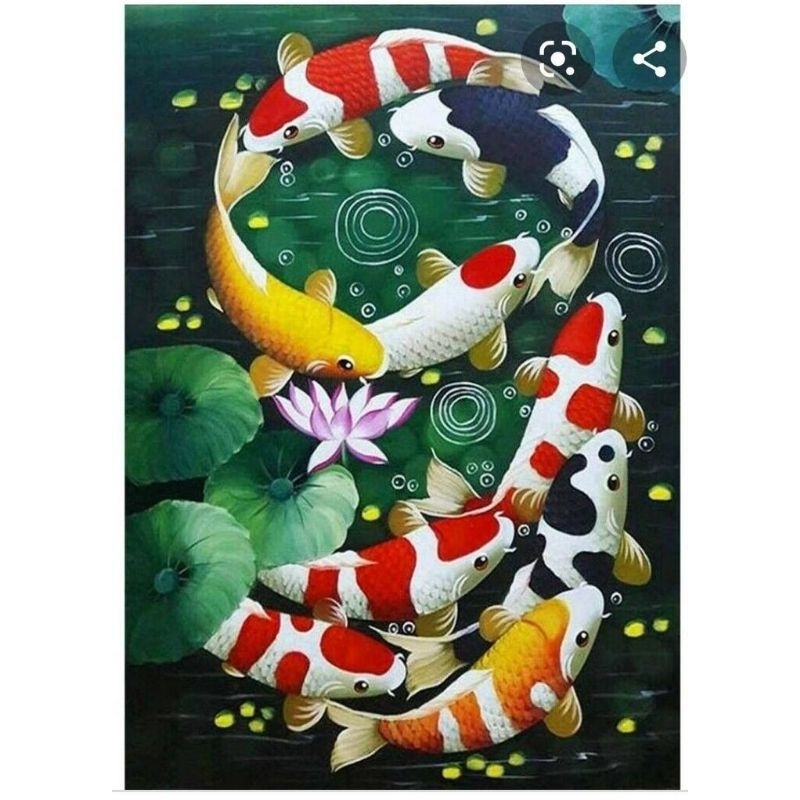poster cetak jumbo,ikan koi, hiasan dinding, ikan koi,bisa cod