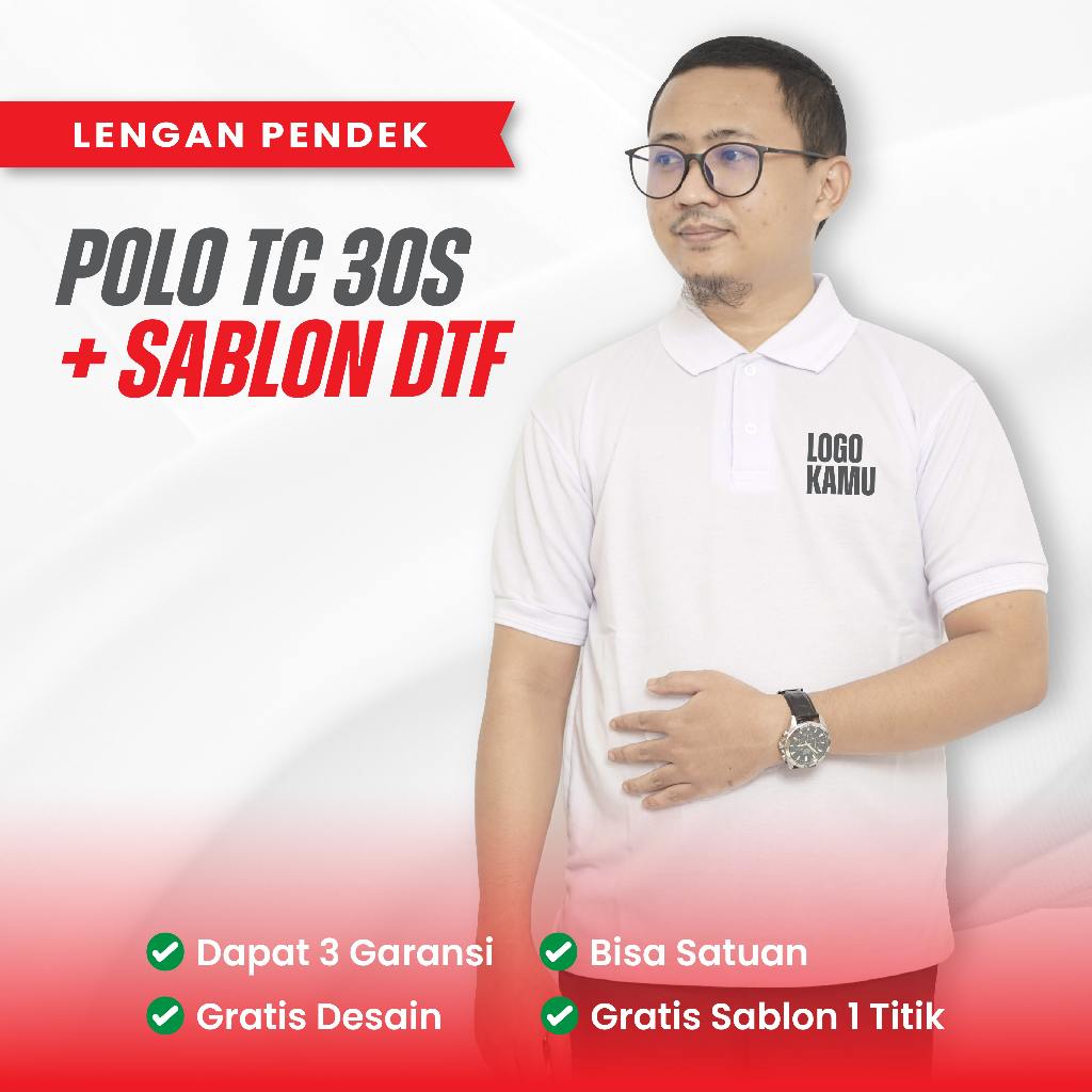 POLO SHIRT CUSTOM SABLON SATUAN | BAJU SERAGAM KERJA KARYAWAN TOKO/KANTOR | KAOS KERAH LENGAN PENDEK