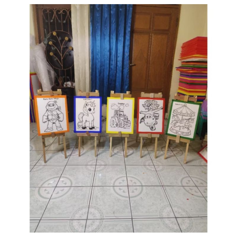 

Standing lukis /Sten Lukis Kayu Bulak balik Ukuran 30×40 dan 33×50