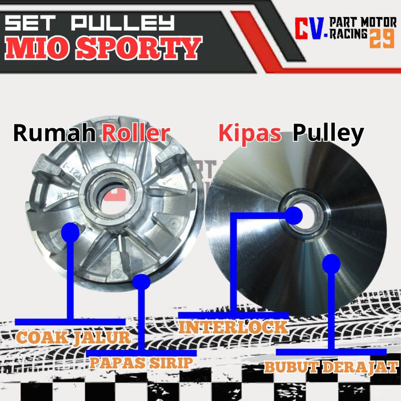 SET PULLEY MIO SPORTY RUMAH ROLLER MIO SPORTY KIPAS MIO SPORTY