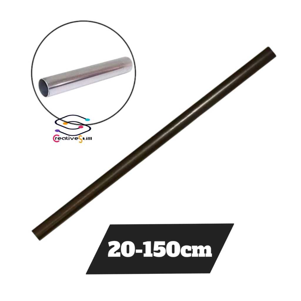 besi pipa 1"/1,2MM besi pipa ambalan PERKAKAS pertukangan besi pipa gantungan baju besi pipa hitam b