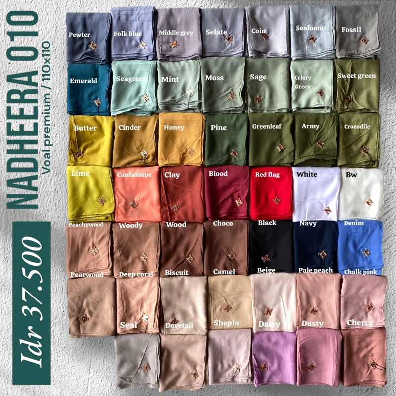 PROMO HIJAB VOAL PREMIUM NADHEERA LUXURY/ Hijab segiempat// hijab segi4// ND 010// NADHEERA 010