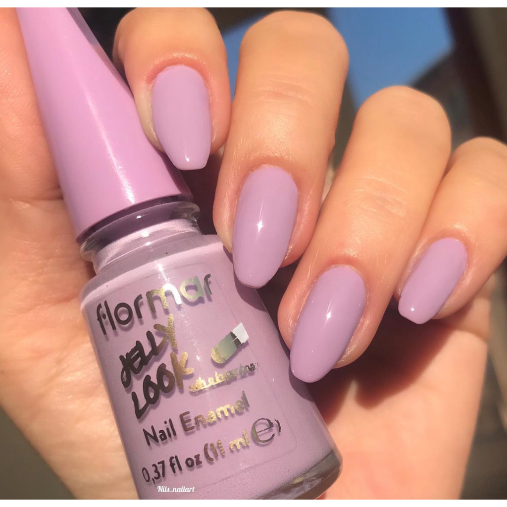JL19 TENDER LILAC - FLORMAR JELLY LOOK NAIL ENAMEL - NAIL POLISH CAT KUKU HALAL KUAS BESAR DENGAN FO