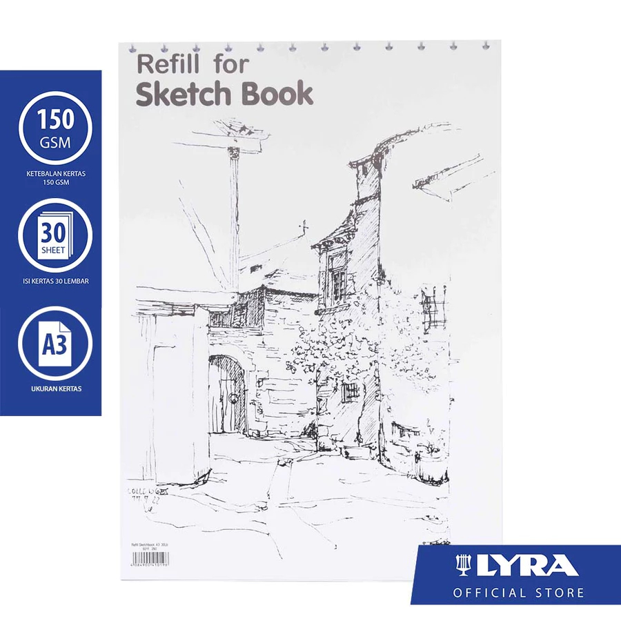 

LYRA REFILL SKETCH BOOK A3 30 SHEET 150GSM - BUKU SKETSA UNTUK MENGGAMBAR